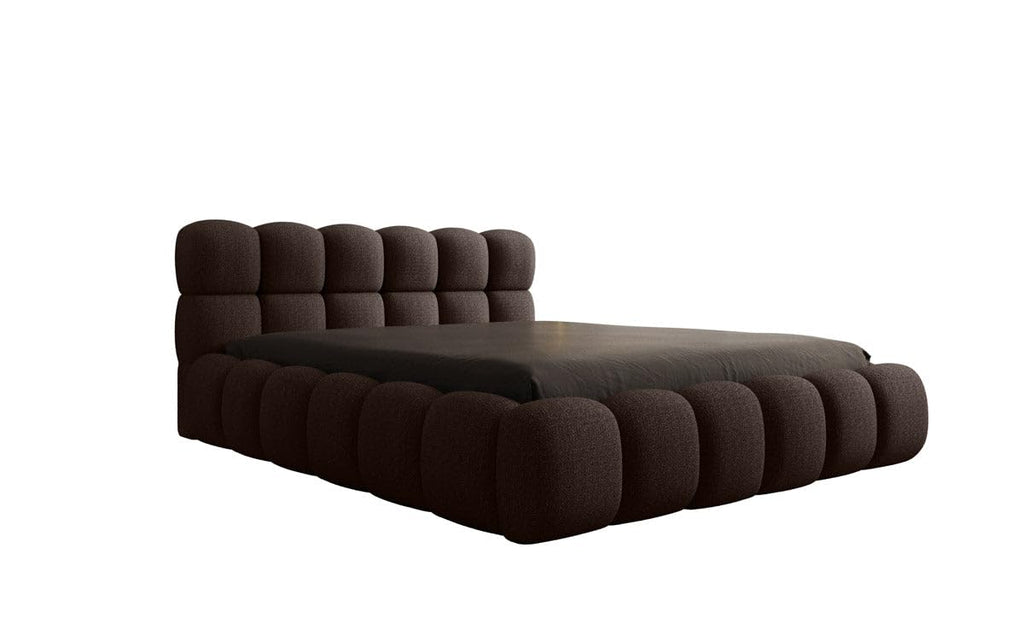 Luxusbetten24 Designer Polsterbett Boston Bouclé 140x200 mit Stauraum | Bezug: Bouclé | Farbe: Beige