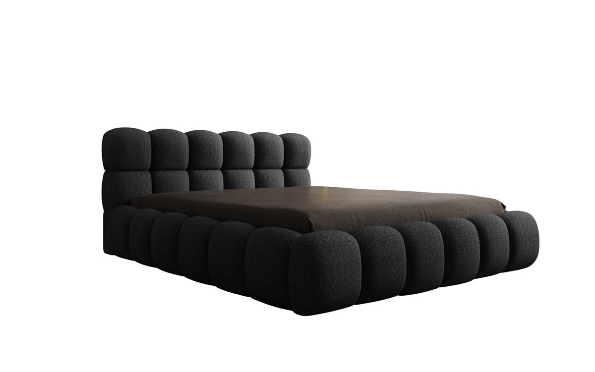 Luxusbetten24 Designer Polsterbett Boston Bouclé 140x200 mit Stauraum | Bezug: Bouclé | Farbe: Beige