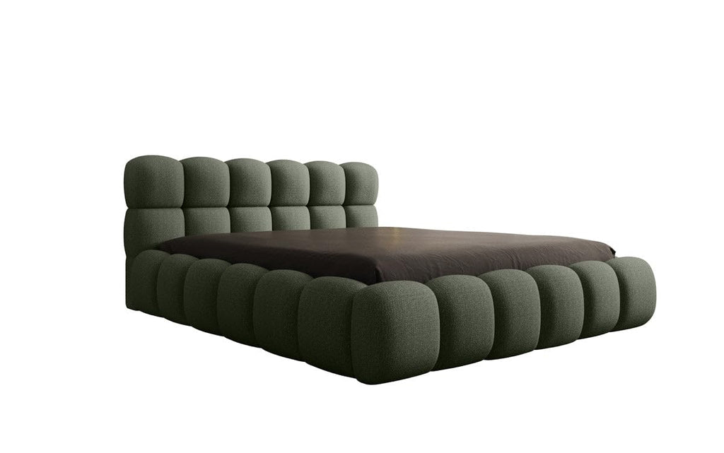 Luxusbetten24 Designer Polsterbett Boston Bouclé 140x200 mit Stauraum | Bezug: Bouclé | Farbe: Beige