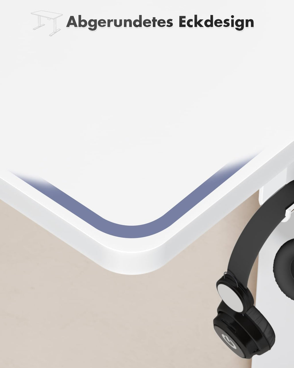 Devoko Höhenverstellbarer Schreibtisch, Elektrischer Schreibtisch Höhenverstellbar Tisch, Steh-Sitz Bürotisch, Computertisch mit Memory-Funktion, Stehpult, Standing Desk, Bürotisch,120 x 60 cm,Weiß