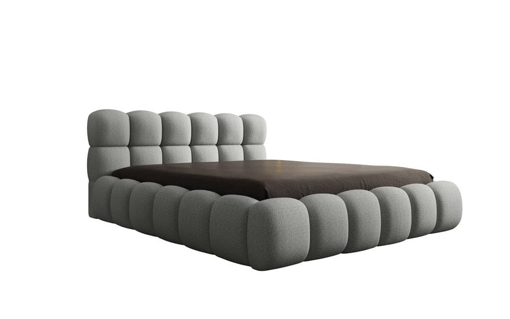 Luxusbetten24 Designer Polsterbett Boston Bouclé 140x200 mit Stauraum | Bezug: Bouclé | Farbe: Beige