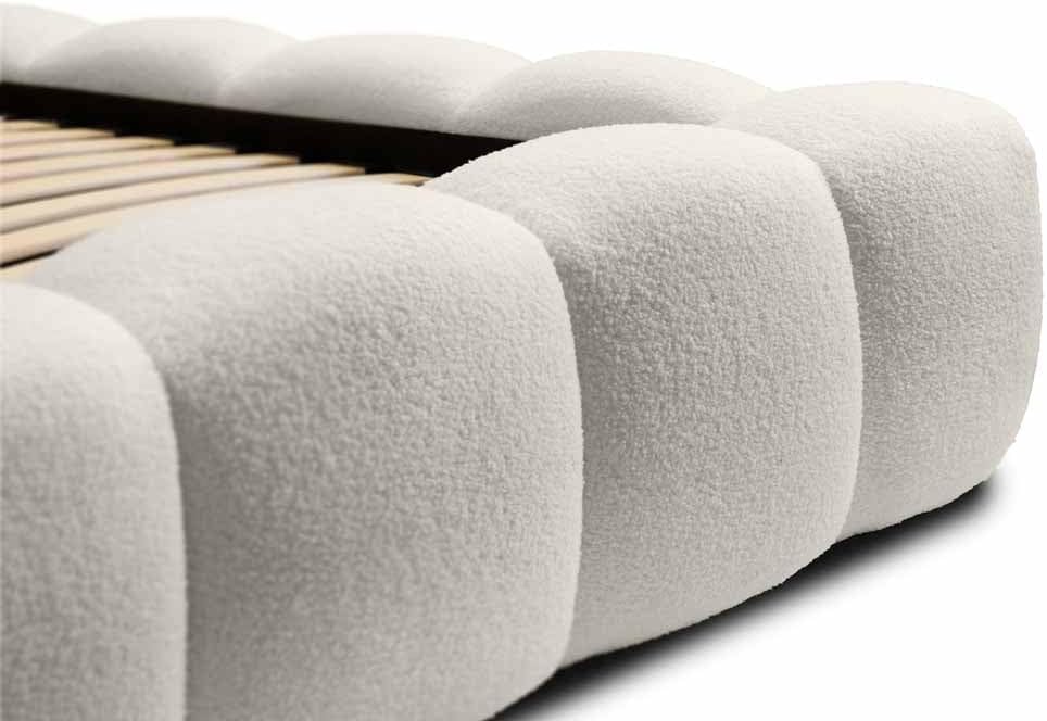 Luxusbetten24 Designer Polsterbett Boston Bouclé 140x200 mit Stauraum | Bezug: Bouclé | Farbe: Beige