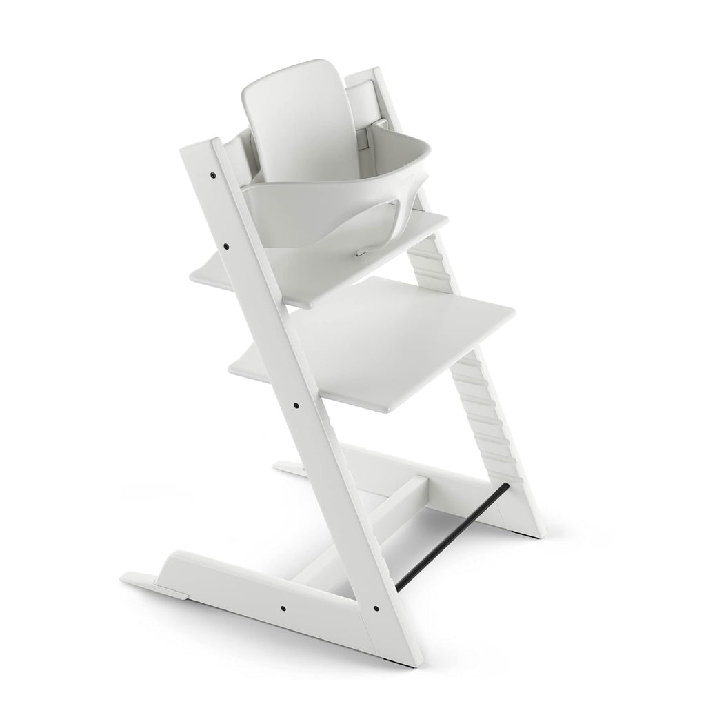 Tripp Trapp Hochstuhl von Stokke mit Baby Set, White aus Buchenholz - Verstellbarer, anpassbarer Stuhl für Kleinkinder, Kinder & Erwachsene