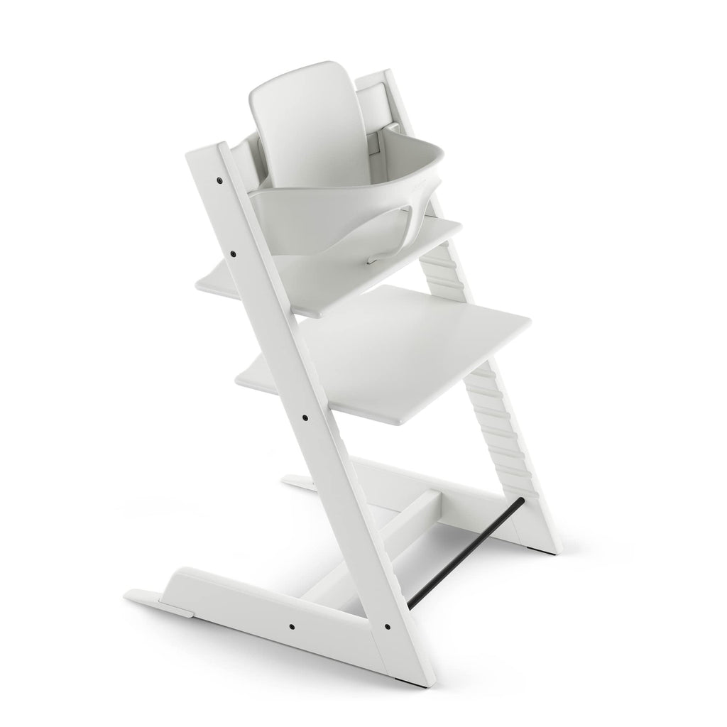 Tripp Trapp Hochstuhl von Stokke mit Baby Set, White aus Buchenholz - Verstellbarer, anpassbarer Stuhl für Kleinkinder, Kinder & Erwachsene
