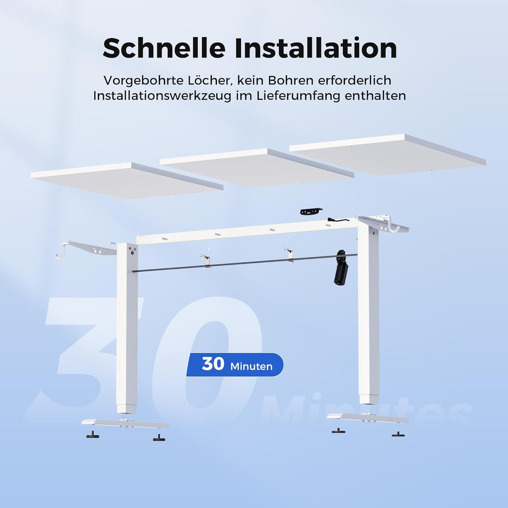 Agilestic Höhenverstellbarer Schreibtisch 120 x 60 cm, Stabiler Schreibtisch Höhenverstellbar Elektrisch mit Memory-Handsteuerung, Ergonomischer Steh-Sitz Tisch Computertisch, Weiß
