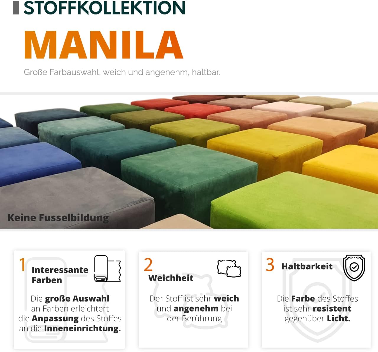 Mirjan24 Sofa Torezio I mit Einstellbare Kopfstützen, Einzelsofa, Polstersofa, Füße aus Metall Chrom, Sofagarnitur, Wohnlandschaft, Couchgarnitur (Manila 18)