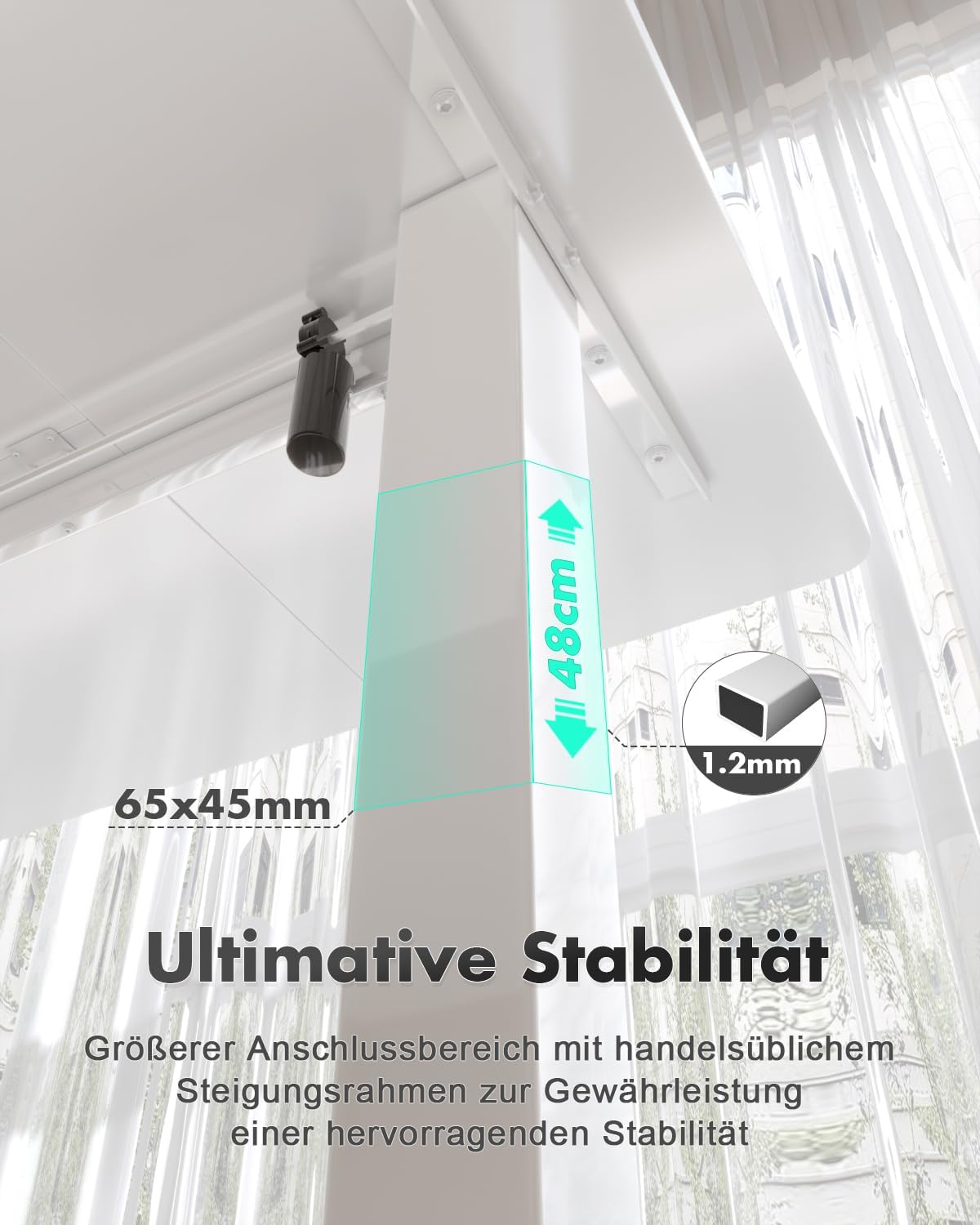 Devoko Höhenverstellbarer Schreibtisch, Elektrischer Schreibtisch Höhenverstellbar Tisch, Steh-Sitz Bürotisch, Computertisch mit Memory-Funktion, Stehpult, Standing Desk, Bürotisch,120 x 60 cm,Weiß