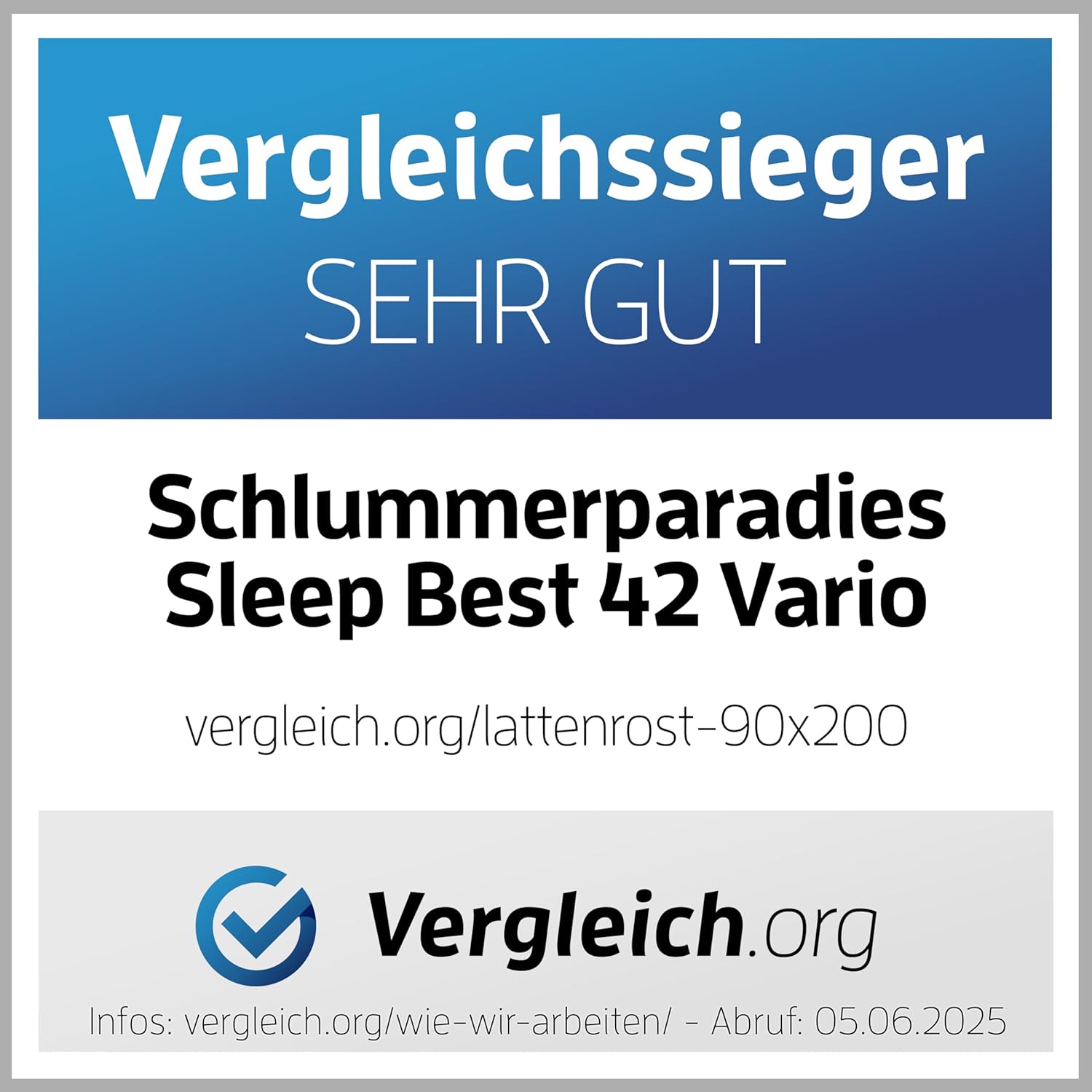 Stabiler Lattenrost 100% BUCHE Lattenrahmen - Kopfteil verstellbar - SCHULTERFRÄSUNG, 7 Zonen, 42 Federleisten, Härte-Regulierung, Mittelgurt - Vario Sleep Best 42® unmontiert (100x190cm)