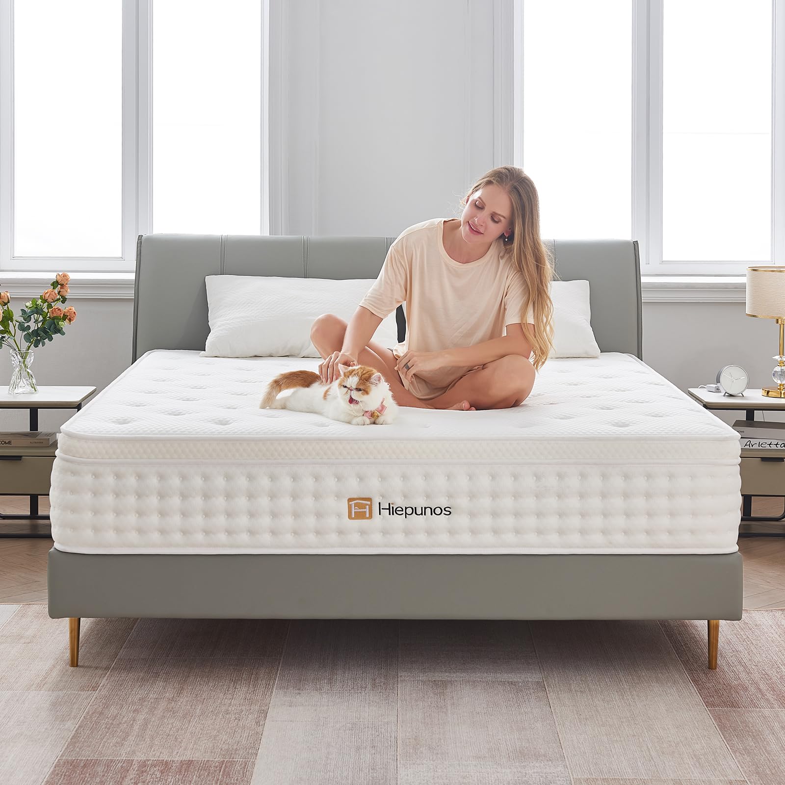 Matratze 140x200 cm 26cm Höhe 7-Zonen Federkernmatratze Orthopädische Taschenfederkernmatratze mit Comfort Memory-Schaum Schicht, Härtegrad H3, Rückenentlastende,100 Nächte Probeschlafen