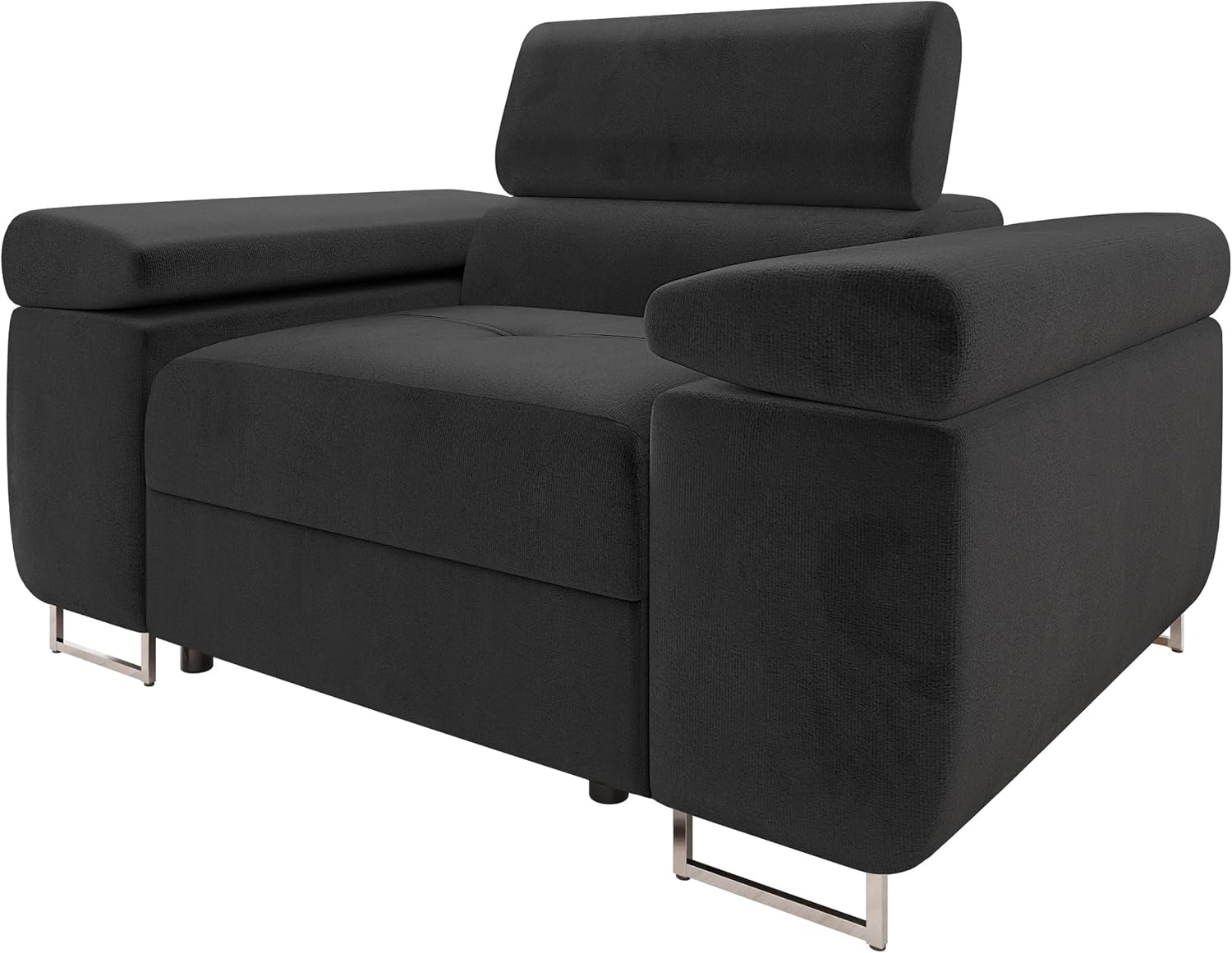 Mirjan24 Sofa Torezio I mit Einstellbare Kopfstützen, Einzelsofa, Polstersofa, Füße aus Metall Chrom, Sofagarnitur, Wohnlandschaft, Couchgarnitur (Manila 18)