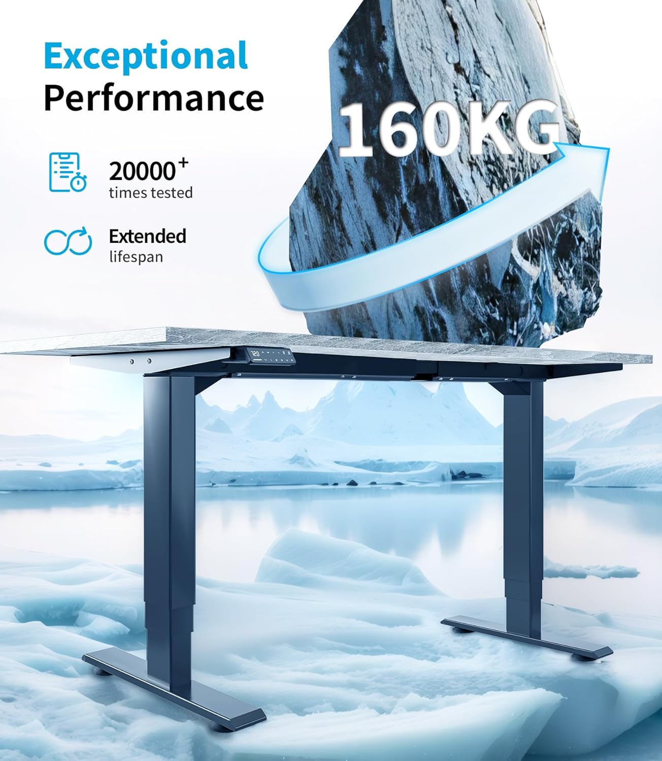 MAIDeSITe höhenverstellbarer Schreibtisch elektrisch mit 2 starken Motoren, tischgestell höhenverstellbar 3-stufige sowie auch 4 Memory-Steuerung mit Sitz-Steh-Erinnerungs - T2 Pro Plus