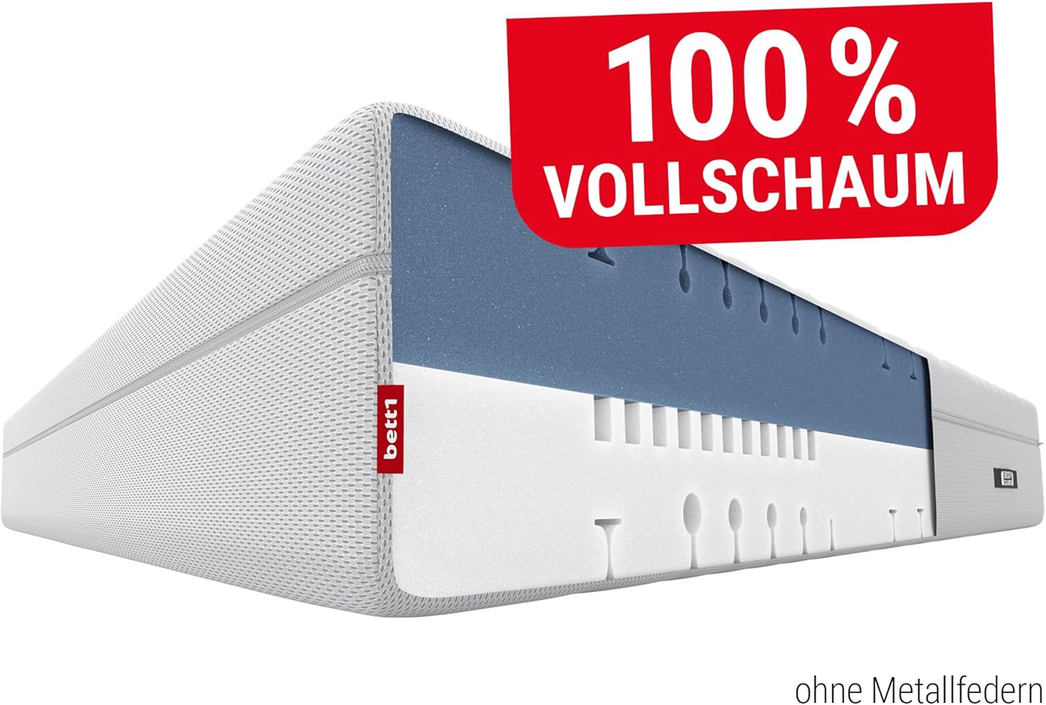 Bodyguard bett1 Boxspring Matratze 140x200 mit ca. 28 cm Matratzen-Höhe! (100% Vollschaum, 2in1 Liegehärten Mittelfest & Fester, Oeko-TEX 100, QXSchaum)