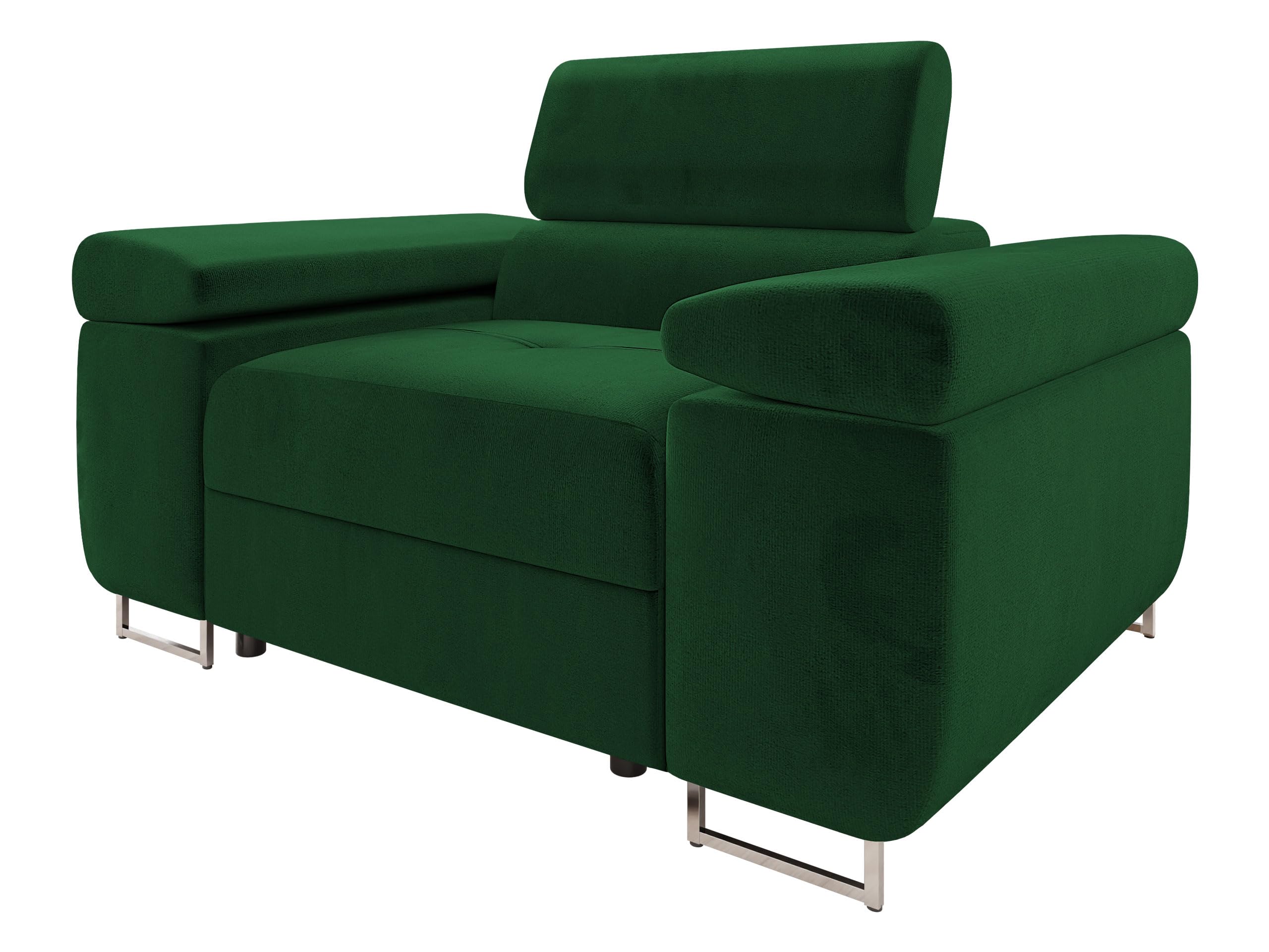 Mirjan24 Sofa Torezio I mit Einstellbare Kopfstützen, Einzelsofa, Polstersofa, Füße aus Metall Chrom, Sofagarnitur, Wohnlandschaft, Couchgarnitur (Manila 18)