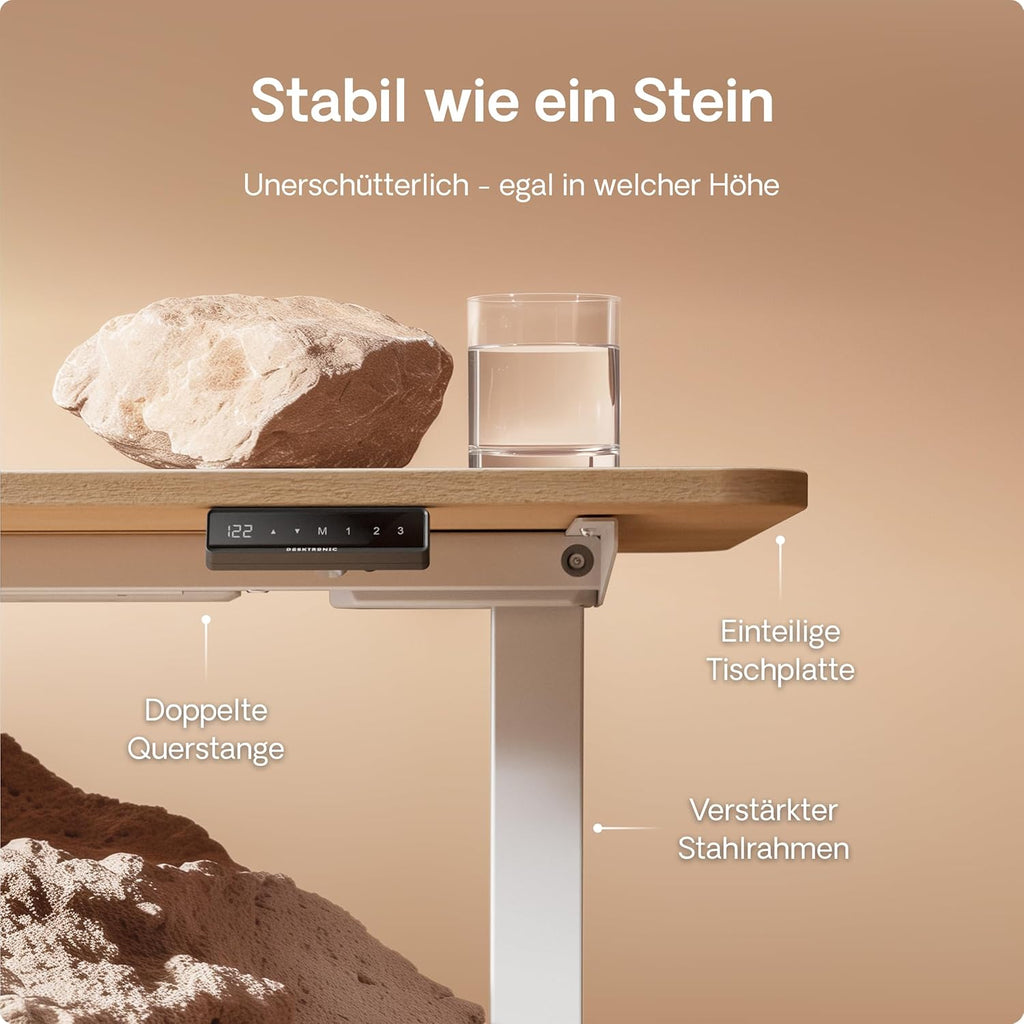 Desktronic Homeone Höhenverstellbarer Schreibtisch 160 × 80 cm – Elektrischer Schreibtisch Mit Zwei Elektrischen Motoren, Touchscreen-Steuerung Und Integrierten USB-a- Und USB-c-ladeanschlüssen