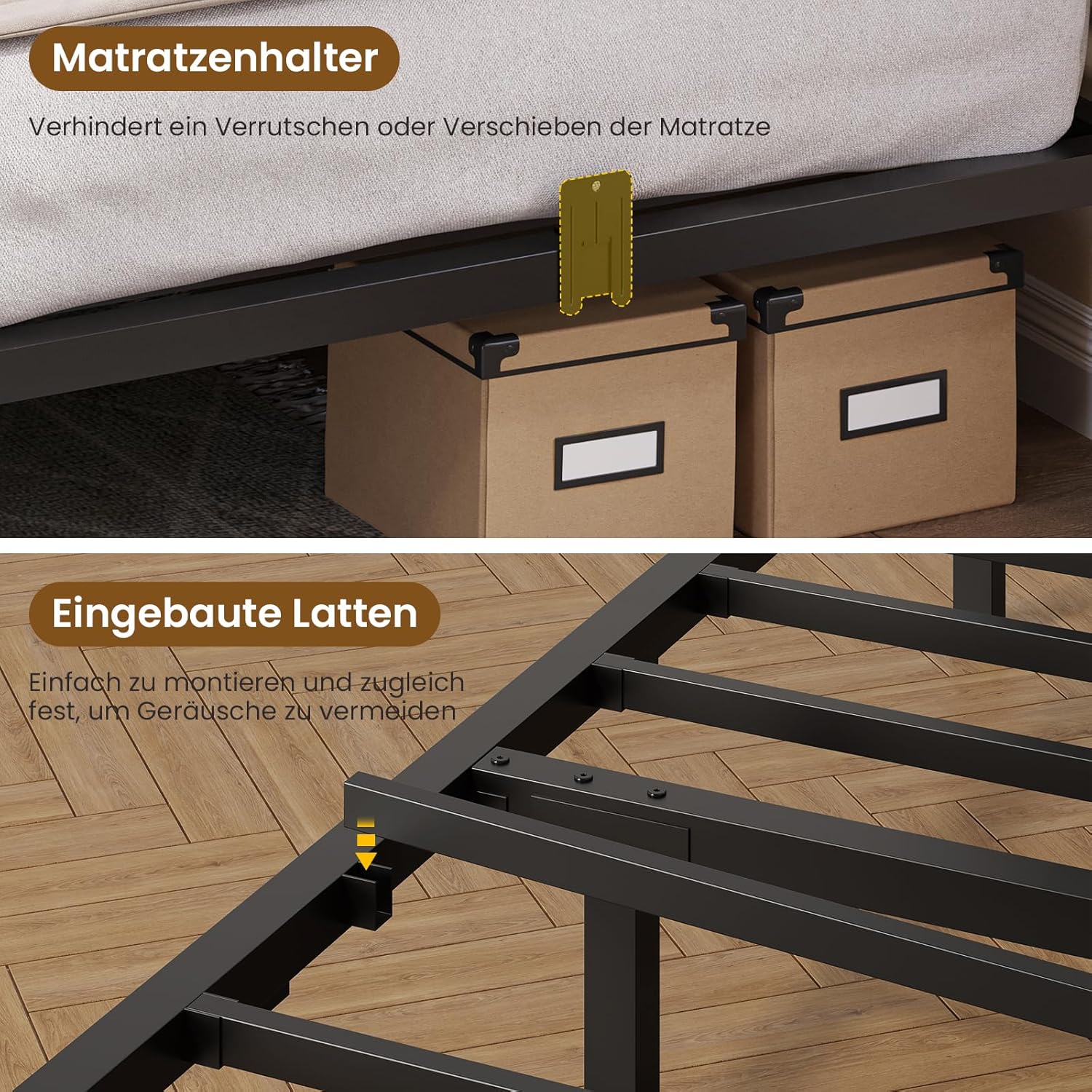 DICTAC Polsterbett Schlafsofa 90x200 mit LED-Beleuchtung und USB-Ladestation,Jugendbett Tagesbett 90x200 mit Lattenrost aus Metall und 2 Schubladen,Gästebett,Bettgestell ohne Matratze,Dunkelgrau