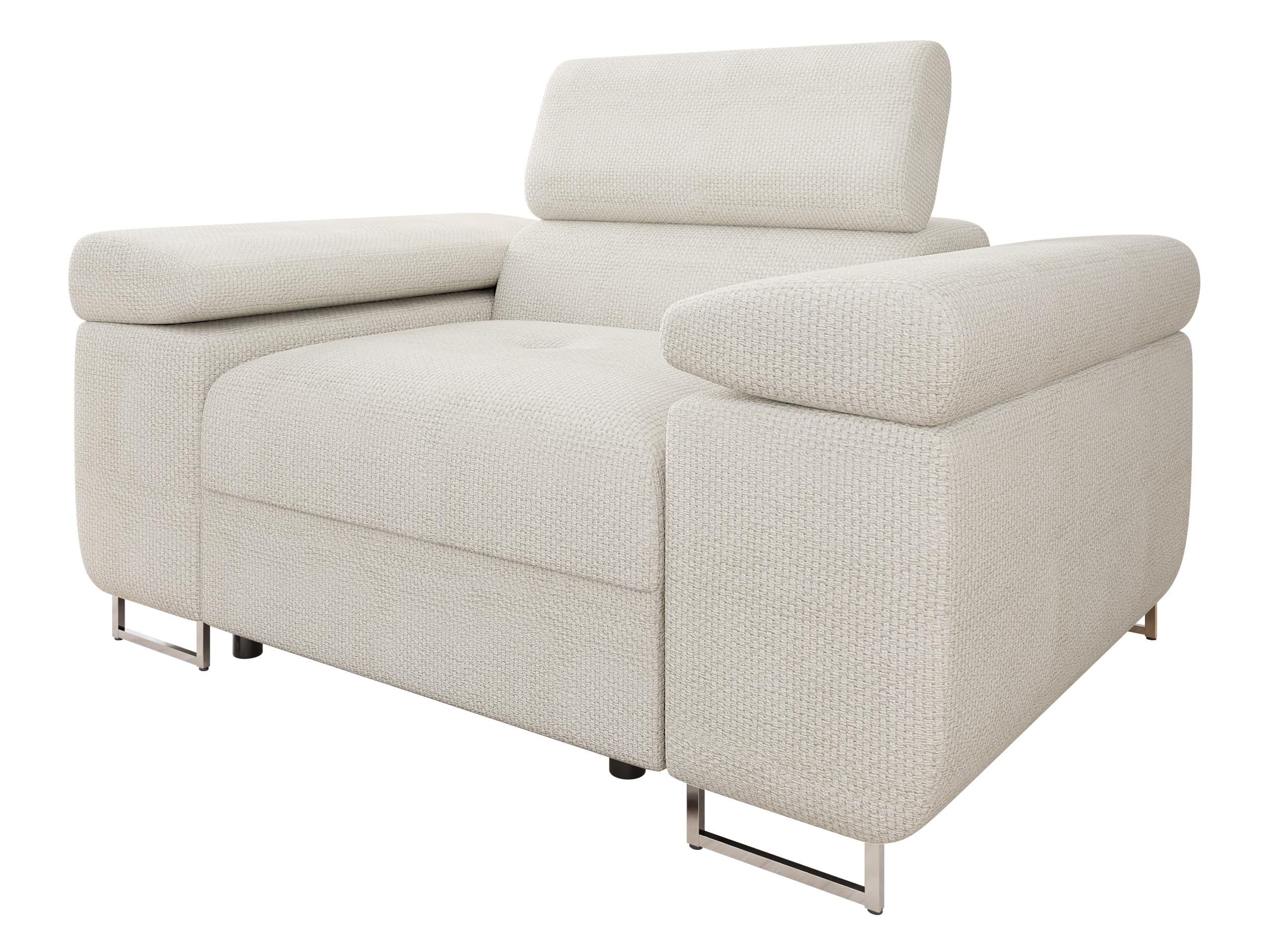 Mirjan24 Sofa Torezio I mit Einstellbare Kopfstützen, Einzelsofa, Polstersofa, Füße aus Metall Chrom, Sofagarnitur, Wohnlandschaft, Couchgarnitur (Manila 18)