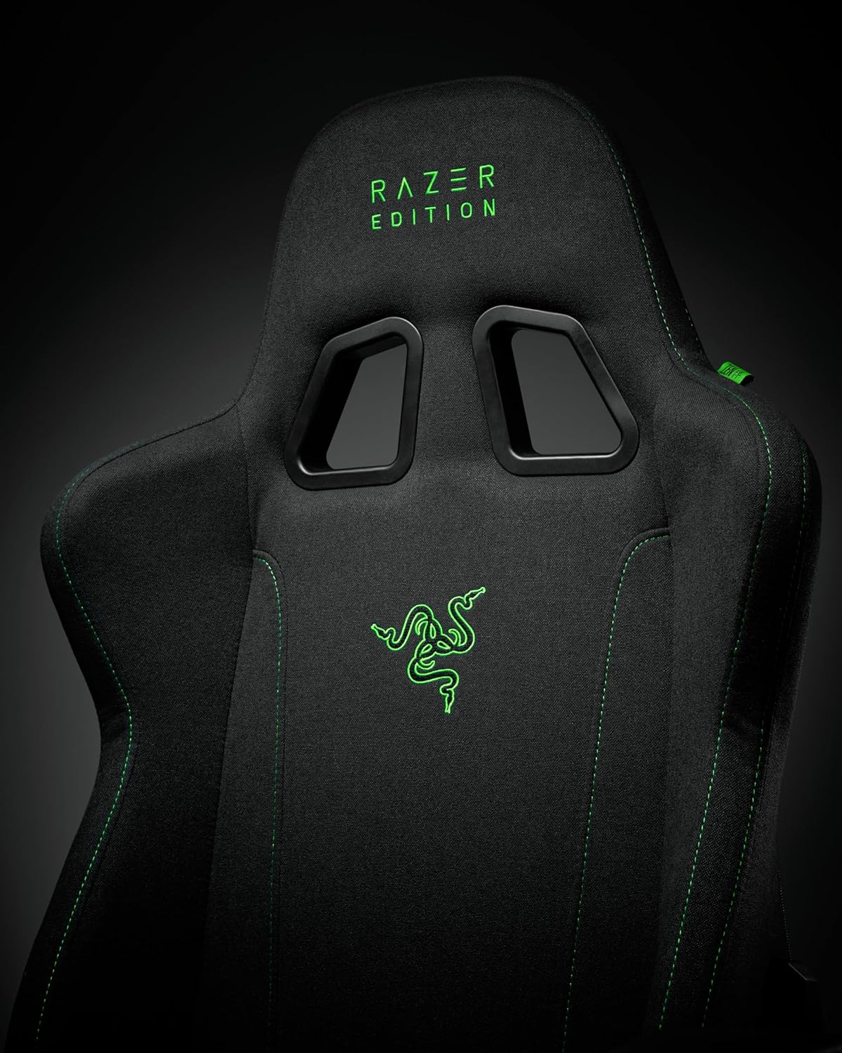 Razer Edition TAROK Essentials X Cloth PC Gaming Stuhl Stoff - atmungsaktiver Stoffbezug, Softcoat 1D Armlehnen, Wippfunktion, Lendenkissen und Kopfkissen, bis 130kg, schwarz