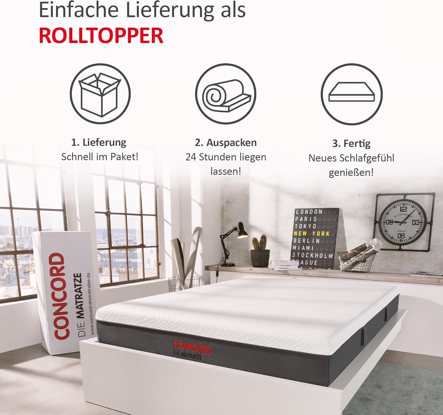 Matratzen Concord Taschenfederkernmatratze Sleepsy Kalio 100x200 cm, 7-Zonen Federkernmatratze, Matratze Härtegrad H2