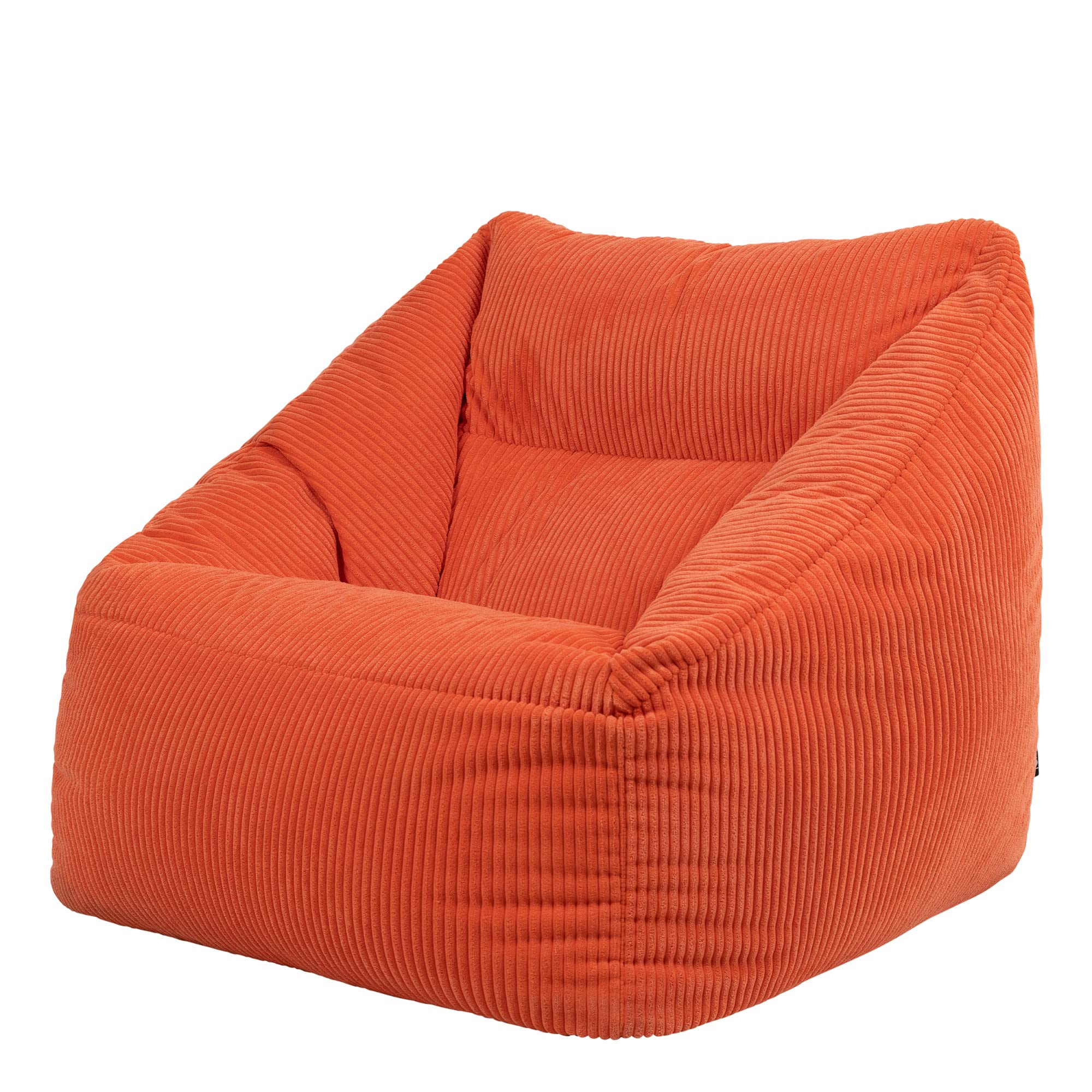 Icon Natalia Sitzsack Sessel mit Hocker für Erwachsene, Beige, Flauschiger Cord Stoff, Riesen Sitzsack Cord mit Füllung, Bean Bag Chair, Bequemer Sessel Wohnzimmer, Lounge, Schlafzimmer, Büro