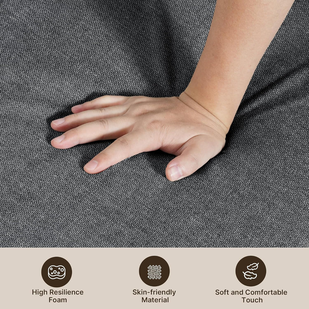 Xbro Schlafsofa 2-Sitzer mit Bettfunktion, Schlafsessel mit Bettfunktion mit Verstellbarer Rückenlehne und 2 Kissen, Sessel mit schlaffunktio für kleine Wohnung (Dunkelgrau)