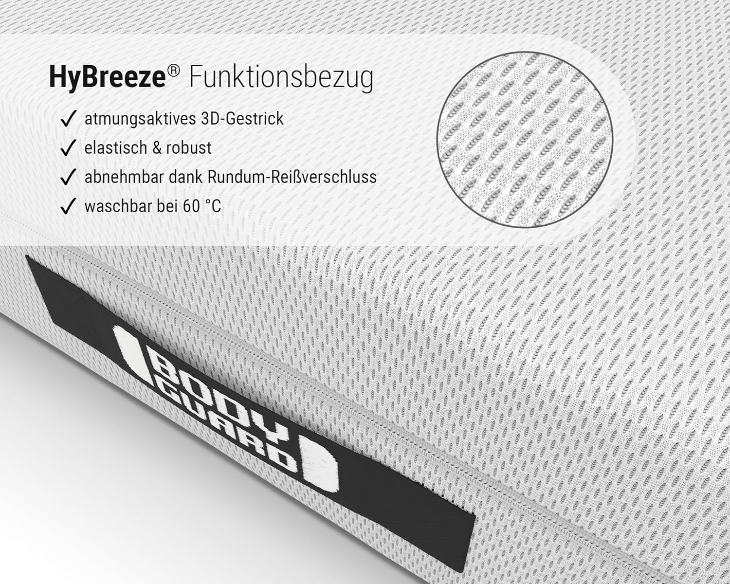Bodyguard bett1 Anti-Kartell-Matratze 160x190. Deutschlands meistgekaufte Matratze (2in1 Liegehärten Mittelfest & Fester, Bezug 60°C waschbar, Oeko-TEX 100, Ergonomiemodule, QXSchaum)