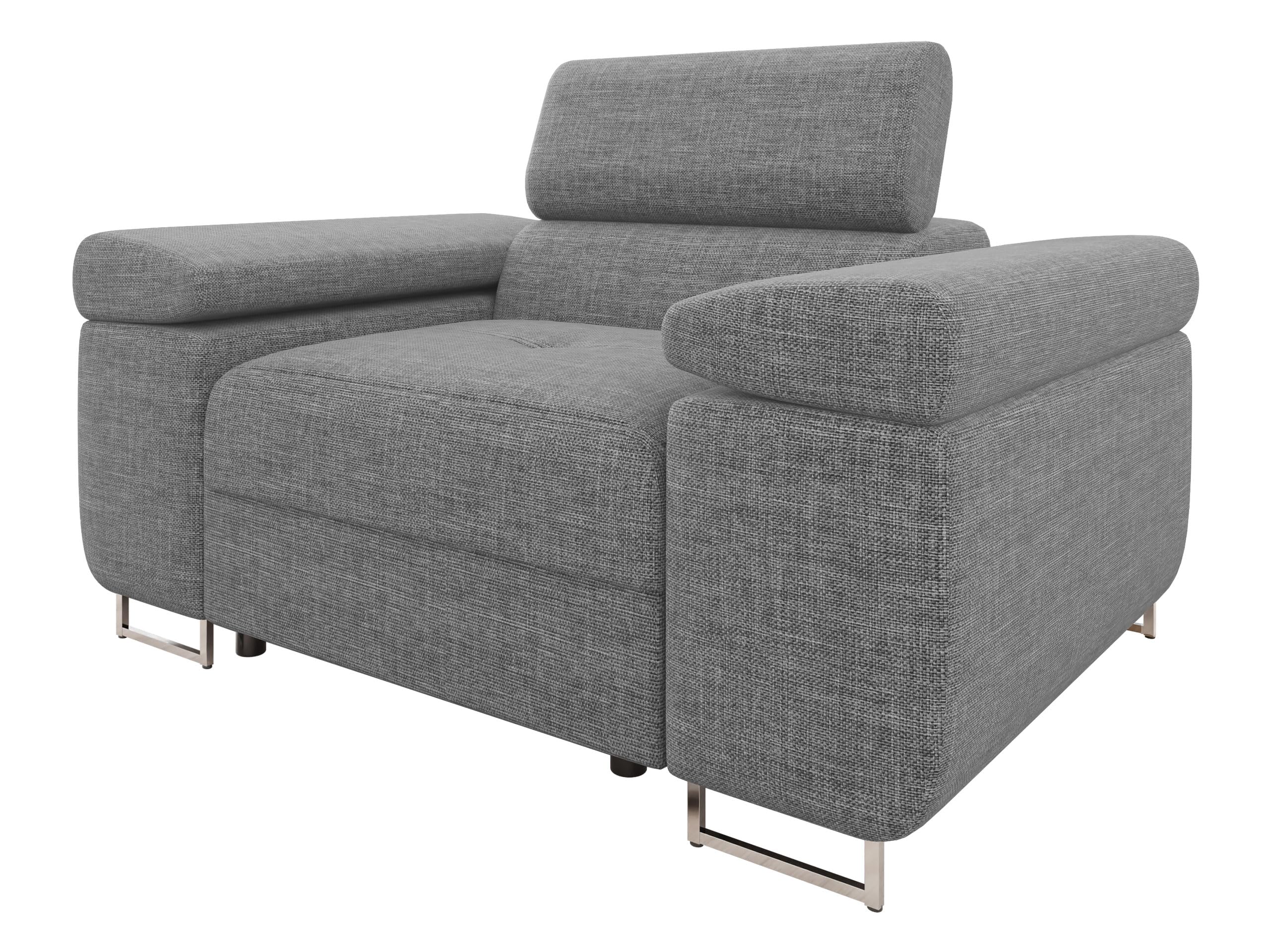 Mirjan24 Sofa Torezio I mit Einstellbare Kopfstützen, Einzelsofa, Polstersofa, Füße aus Metall Chrom, Sofagarnitur, Wohnlandschaft, Couchgarnitur (Manila 18)