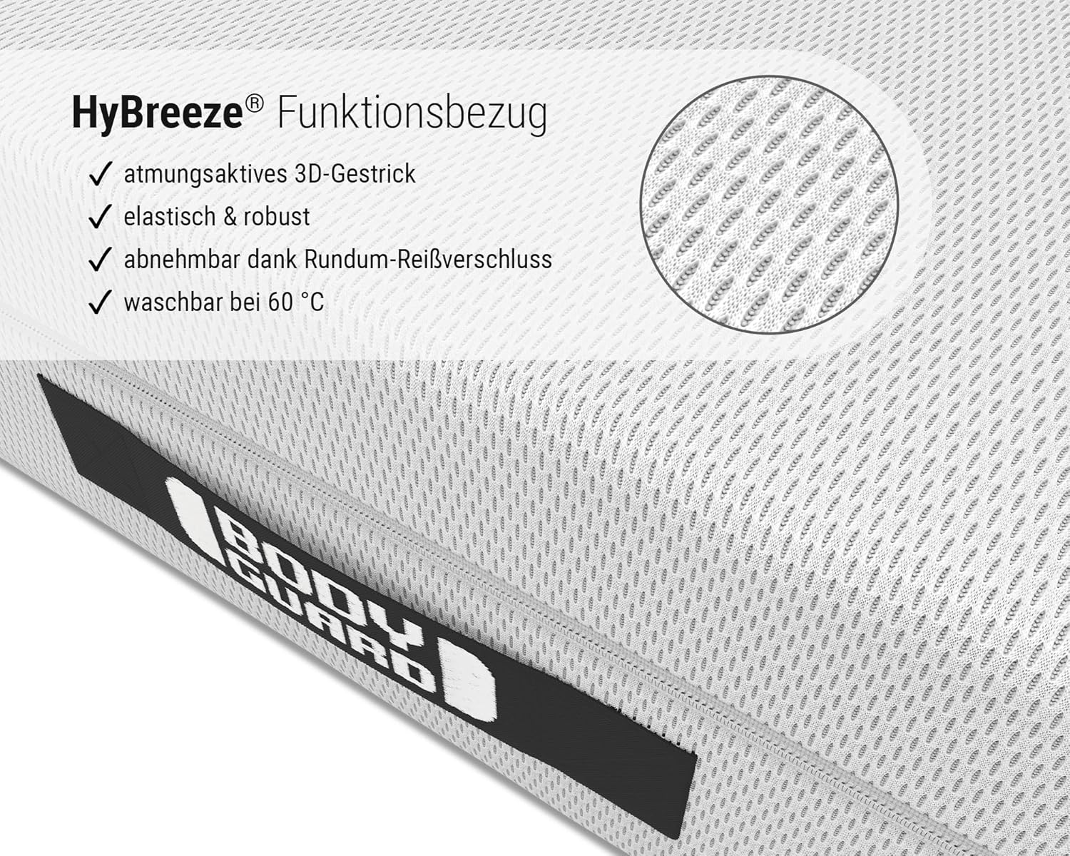 Bodyguard bett1 Boxspring Matratze 140x200 mit ca. 28 cm Matratzen-Höhe! (100% Vollschaum, 2in1 Liegehärten Mittelfest & Fester, Oeko-TEX 100, QXSchaum)